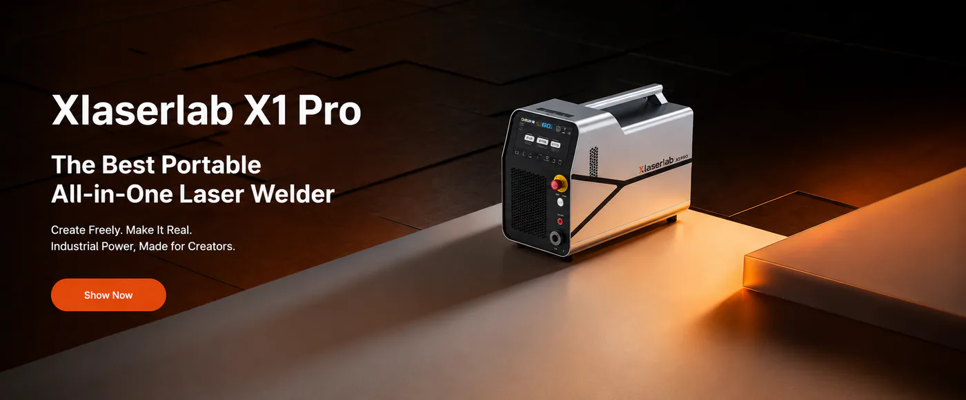Xlaserlab portable laser tools for welding engraving and cleaning in a small workshop setup