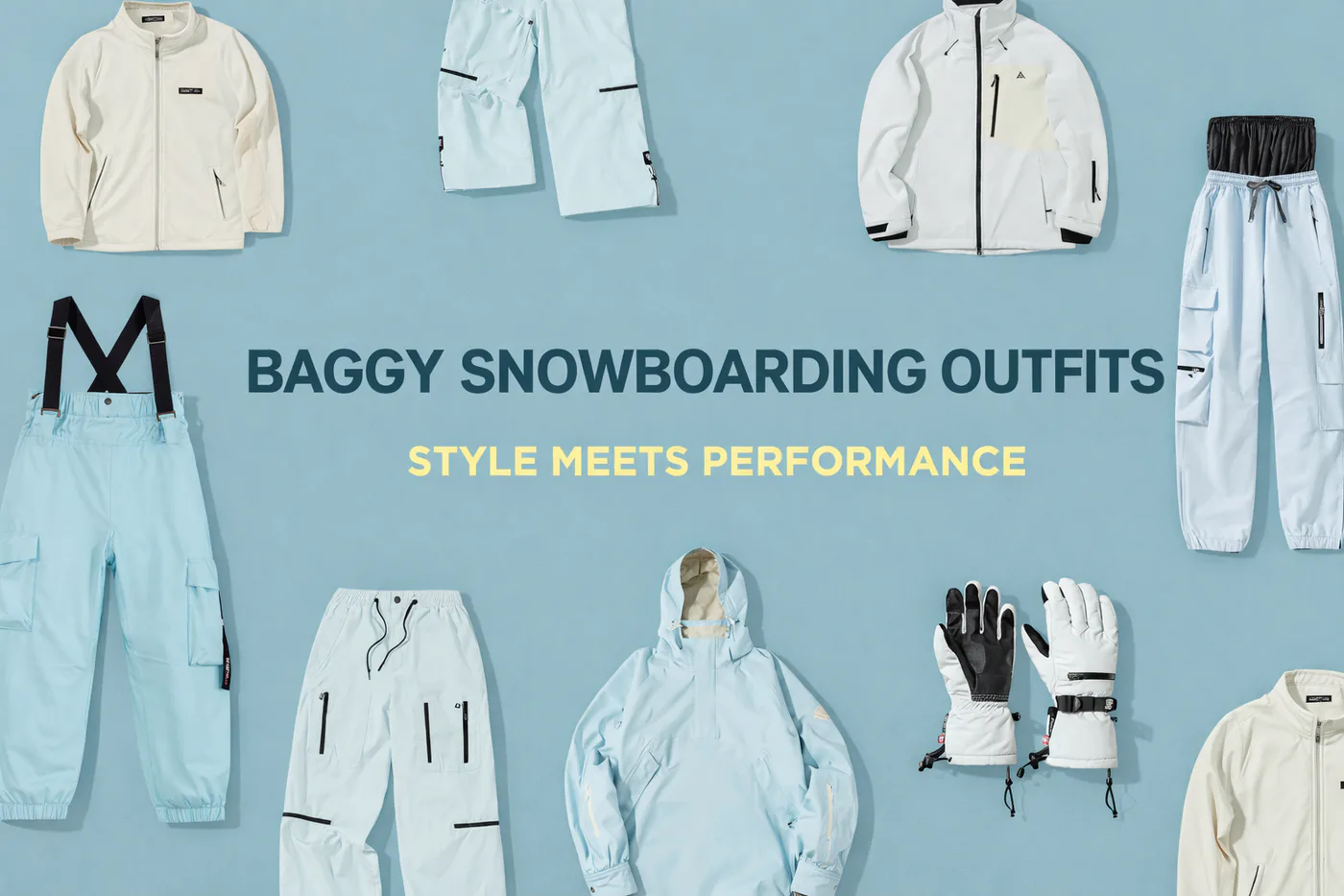 baggy snowboarding outfits 2026 stylish waterproof gear oversized jacket and baggy pants snowears