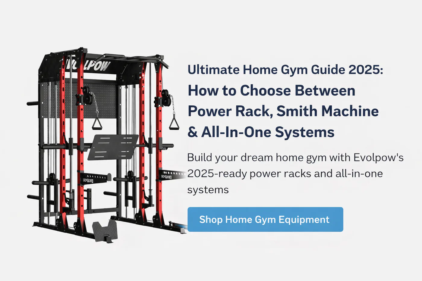 Detailed comparison of a home gym power rack and Smith machine setup in a modern garage