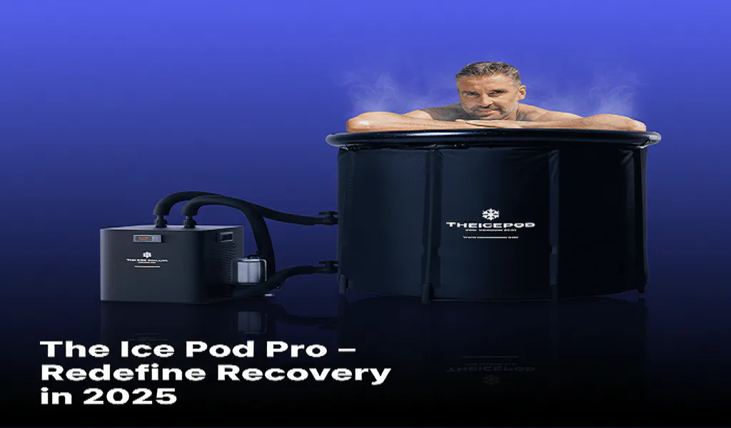 Portable ice bath tub home recovery user in wellness space