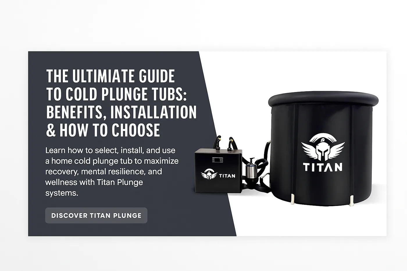 Home cold plunge tub with chiller for fitness and recovery