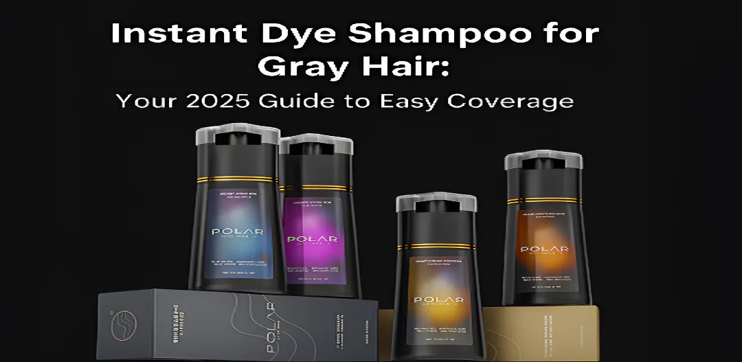 Woman applying instant dye shampoo for gray hair coverage at home in 2025