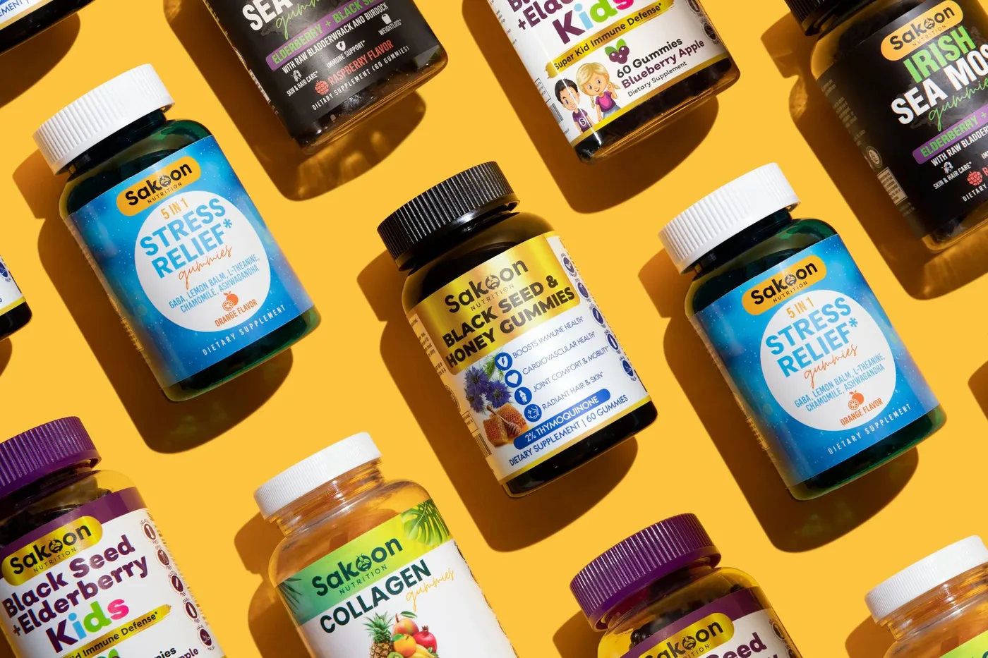 Sakoon Nutrition halal vegan gummies black seed oil sea moss collagen supplements