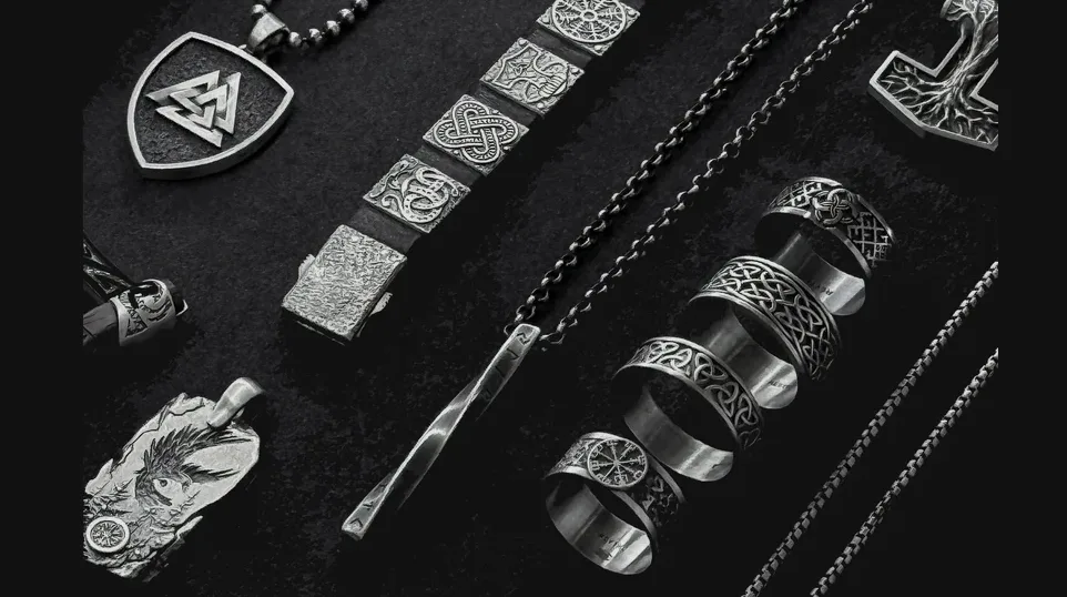 Symbolic silver rings for men from Reytel Jewelry with Viking and zodiac designs